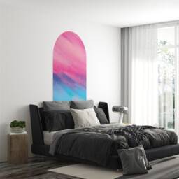 Peel & Stick Abstract Arch Wall Decal , Art Removable Modern Decor Blue Pink Home - thumbnail 3