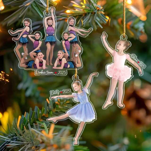 Personalized Ballerina Photo Christmas Ornament, Custom Dance Performance Keepsake, Tree, Gift For Dancers, Dance Teacher Gift - image 1