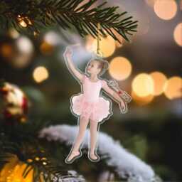 Personalized Ballerina Photo Christmas Ornament, Custom Dance Performance Keepsake, Tree, Gift For Dancers, Dance Teacher Gift - thumbnail 2