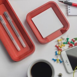 Red Pencil Holder, Desk Decor, Desktop Organizer, Office Accessories , Pen Holder For Desk, Christmas Gifts Coworkers Women - thumbnail 3