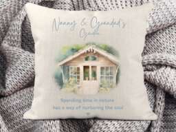 Personalised Summer House Cushion Gift, Nanny For Garden Decor, Gift Grandma, Birthday Grandparent, Summerhouse Decor - thumbnail 1