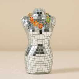 Disco Ball Mannequin 70S Retro Home Decor With Real Glass Tiles - thumbnail 3