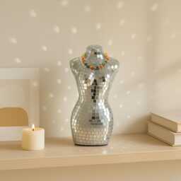 Disco Ball Mannequin 70S Retro Home Decor With Real Glass Tiles - thumbnail 2