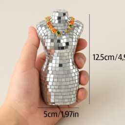 Disco Ball Mannequin 70S Retro Home Decor With Real Glass Tiles - thumbnail 4