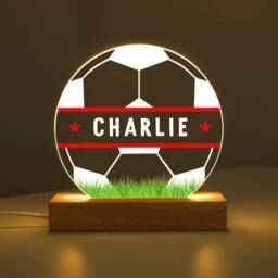 Personalised Led Football Lamp, Night Light Gift, Gifts For Bedroom, Birthday Kids, Boys Bedroom Nursery - thumbnail 1