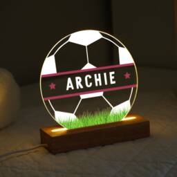 Personalised Led Football Lamp, Night Light Gift, Gifts For Bedroom, Birthday Kids, Boys Bedroom Nursery - thumbnail 3