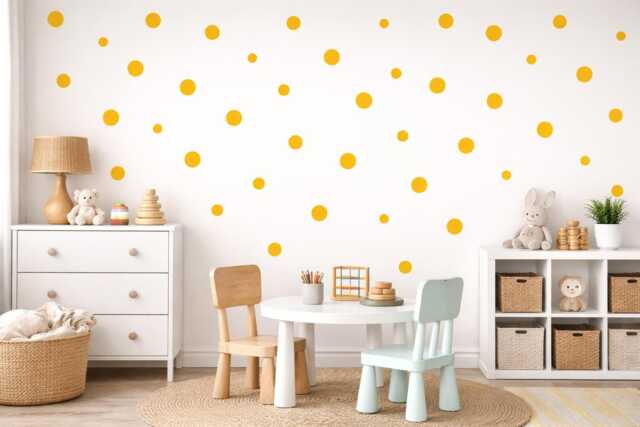 "Polka Dot Wall Decals - Peel & Stick Vinyl Dots Nursery Decor Modern Kids Room 1.5"" & 1" - image 1