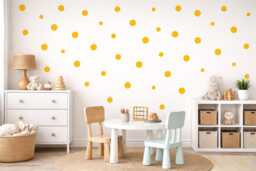 "Polka Dot Wall Decals - Peel & Stick Vinyl Dots Nursery Decor Modern Kids Room 1.5"" & 1" - thumbnail 1