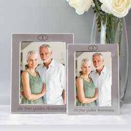 Personalised Golden Wedding Anniversary 50Th Photo Picture Frame Gift For Wife Husband Couple Valentines Day 50 Years Married Keepsake - thumbnail 3