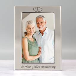 Personalised Golden Wedding Anniversary 50Th Photo Picture Frame Gift For Wife Husband Couple Valentines Day 50 Years Married Keepsake - thumbnail 1