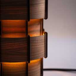 Modern Table Lamp, Mid Century Lamp, Bookshelf Bedside Light For Home Decor, Crealdesgin, Akari Walnut Lamp - thumbnail 3