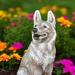 Concrete German Shepherd Statue Stone Dog Figurine Cement Pet Memorial Sculpture Outdoor Garden Decoration Yard Ornament Lover Gift - thumbnail 3