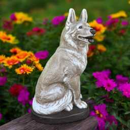 Concrete German Shepherd Statue Stone Dog Figurine Cement Pet Memorial Sculpture Outdoor Garden Decoration Yard Ornament Lover Gift - thumbnail 2