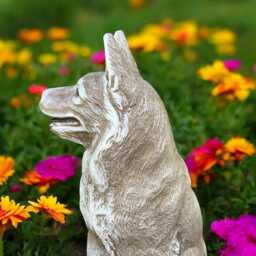 Concrete German Shepherd Statue Stone Dog Figurine Cement Pet Memorial Sculpture Outdoor Garden Decoration Yard Ornament Lover Gift - thumbnail 4