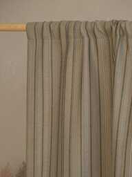 Kofron Striped Cotton Blend Curtain, Natural Earthy Brown Semi Blackout Minimalist Rustic Window Treatment, Custom 1Pc