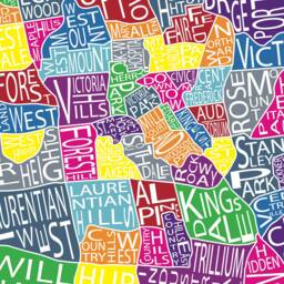 Typographic Map Of Kitchener Waterloo, Ontario - Kw City Print Neighbourhood Art Canadian Custom Poster - thumbnail 2