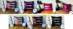 Mermaid Sequin Cushion Cover - Pillow Case Reversable Flip Sequins Sofa 38x38cm - thumbnail 1