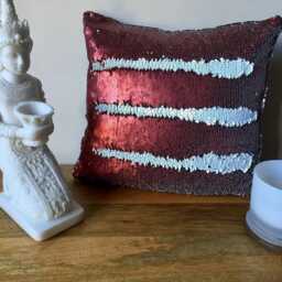 Mermaid Sequin Cushion Cover - Pillow Case Reversable Flip Sequins Sofa 38x38cm - thumbnail 3