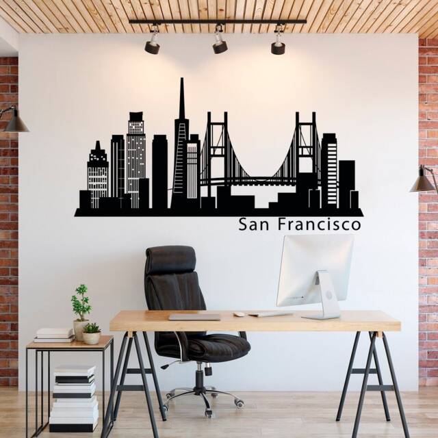 San Francisco Skyline Wall Decal Removable Vinyl Cityscape Art C150 - image 1