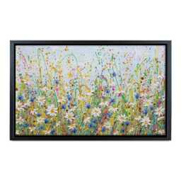 Daisy Splash Canvas Print, Floral Paint Splatter Artwork, Large Wall Decor - thumbnail 4
