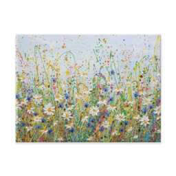 Daisy Splash Canvas Print, Floral Paint Splatter Artwork, Large Wall Decor