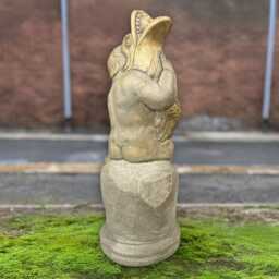 Concrete Boy With Snake Statue Stone Kid Sculpture Cement Figurine Handmade Lawn Decoration Front Door Ornament Kids Art Gift - thumbnail 4