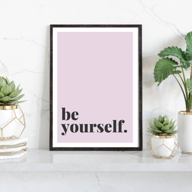 Inspirational Wall Art, Be Yourself, Quote Print, Office Decor Prints, Dorm For Her, Bedroom Pastel Prints - image 1