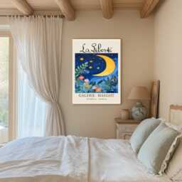 La Liberte Wall Art, Museum Exhibition Print, Moon & Stars Vintage Poster, French Art - thumbnail 2