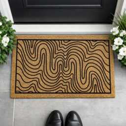 Intricate Line Art Doormat - Modern Organic Welcome Mat Abstract Home Gift - thumbnail 3