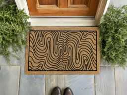 Intricate Line Art Doormat - Modern Organic Welcome Mat Abstract Home Gift - thumbnail 1