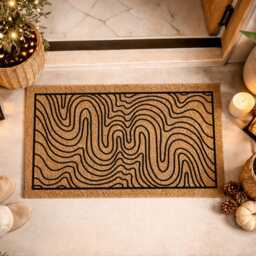 Intricate Line Art Doormat - Modern Organic Welcome Mat Abstract Home Gift - thumbnail 4