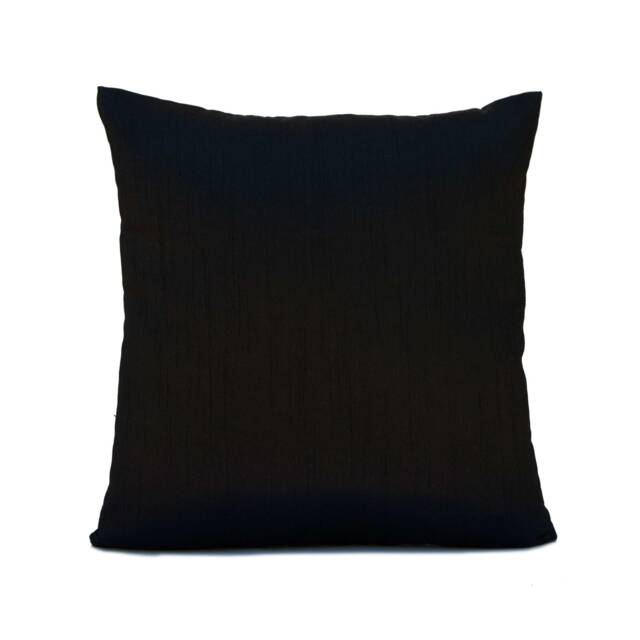 Black Pillow, Throw Pillow Cover, Decorative Cushion Covers, Pillowcase, Accent Toss Silk Blend, Home Decor - image 1