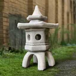Massive Japanese Lantern Pagoda Decor Concrete Figurine Stone Asian Statue Outdoor Sculpture Lawn Ornament Handmade - thumbnail 1