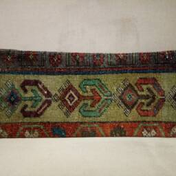 Carpet Lumbar Pillow 8x20 Inches Anatolian Turkish Slim Rug Cover Home Decor Pillow - thumbnail 4