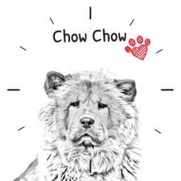 Chow Chow, Free Standing Mdf Floor Clock With An Image Of A Dog - thumbnail 2