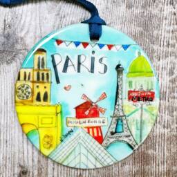 Paris Little Landmark Ceramic Hanging Decoration Christmas - thumbnail 2