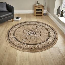 Beige Classic Traditional Vintage Thick Living Room Carpet Runners Floral Persian Style Rugs - thumbnail 2