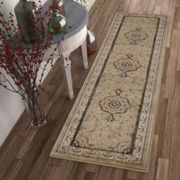 Beige Classic Traditional Vintage Thick Living Room Carpet Runners Floral Persian Style Rugs - thumbnail 3