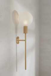 1940S Italian Glass Ball Wall Fixture Modern Brass Long Sconce Sputnik Forested Night Room Life Lamp - thumbnail 1