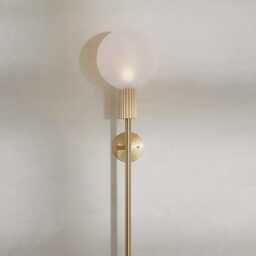 1940S Italian Glass Ball Wall Fixture Modern Brass Long Sconce Sputnik Forested Night Room Life Lamp - thumbnail 2