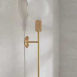 1940S Italian Glass Ball Wall Fixture Modern Brass Long Sconce Sputnik Forested Night Room Life Lamp - thumbnail 3