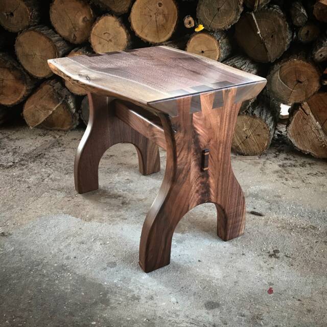 Live Edge Walnut Dovetail Joinery Bench