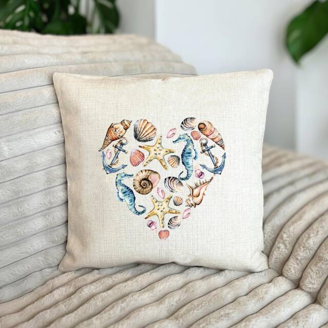 Sea Shell Cushion - Pillow Holiday Home Decor Theme Caravan Motor - image 1