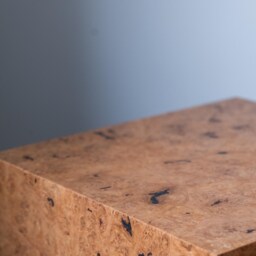Handcrafted Rustic Walnut Burl Veneer Nightstand With Drawer - thumbnail 4