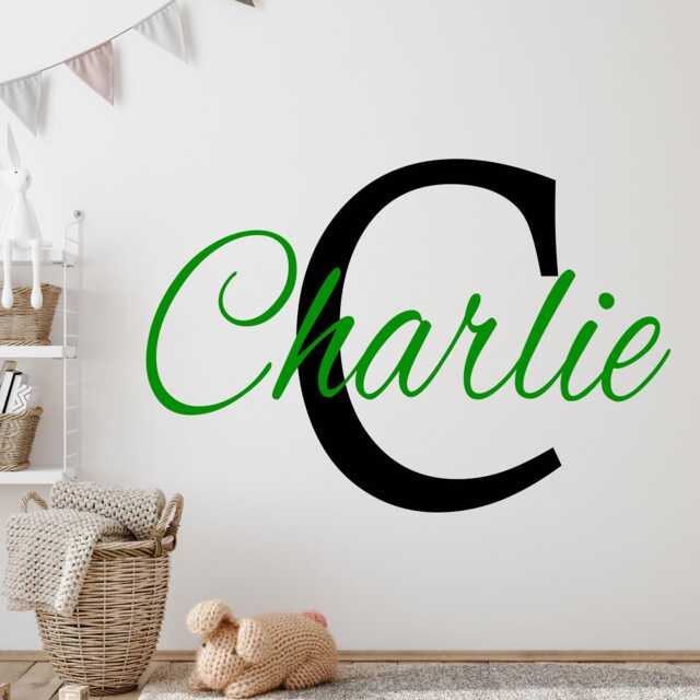 Custom Personalised Name Vinyl Wall Sticker Initial Nursery Baby Room Decor - image 1