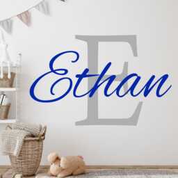 Custom Personalised Name Vinyl Wall Sticker Initial Nursery Baby Room Decor - thumbnail 2