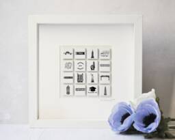 Personalized New York Illustrated Tile Art, Nyc Wedding Gift - thumbnail 1