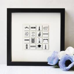 Personalized New York Illustrated Tile Art, Nyc Wedding Gift - thumbnail 2