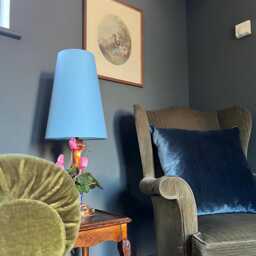 Light Blue Cotton Cone Lampshade, Extra Tall Baby - thumbnail 2