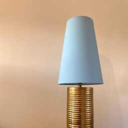 Light Blue Cotton Cone Lampshade, Extra Tall Baby - thumbnail 3